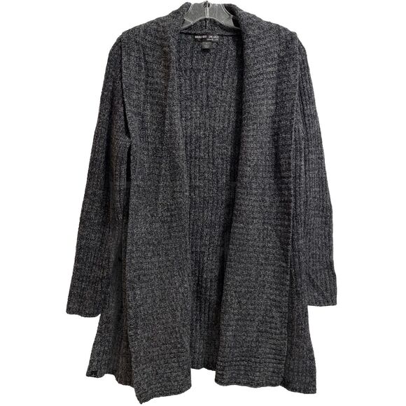 Barefoot Dreams Sweaters - Barefoot Dreams Sweater Medium Gray CozyChic Lite Knit Ribbed Cardigan Pockets